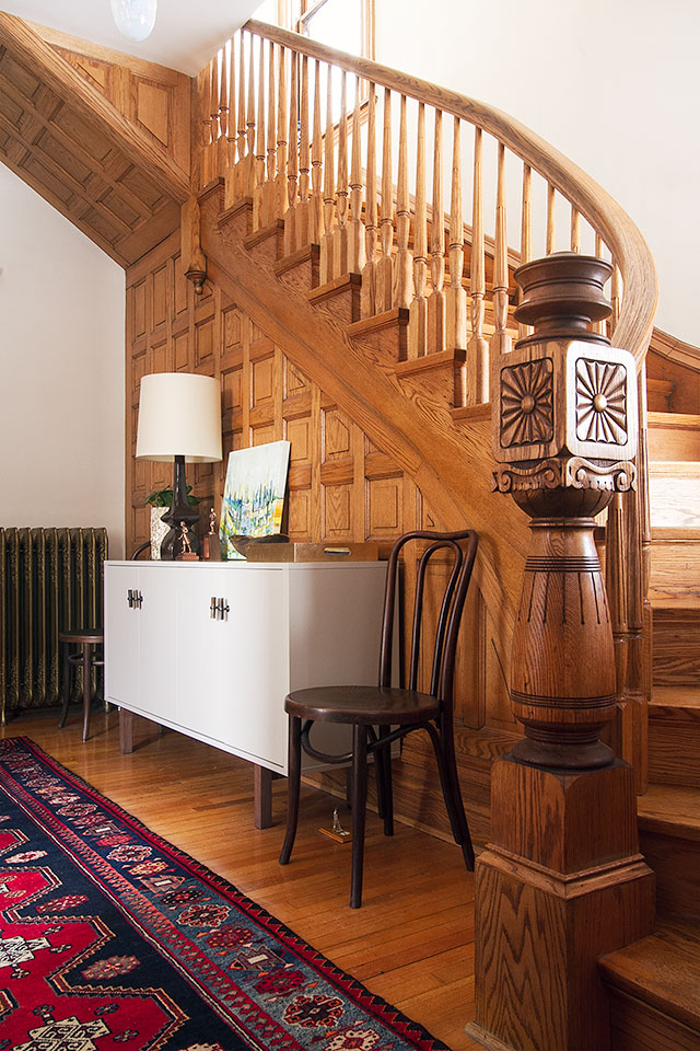 Making it Lovely's Victorian Entryway an Wooden Staircase