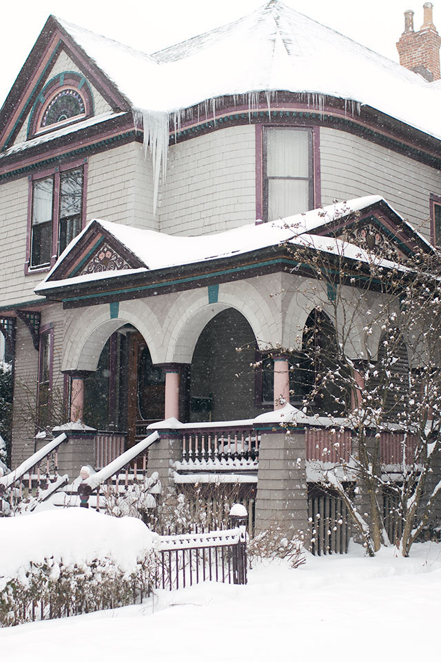 Snowy Victorian House