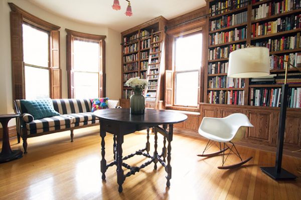 The Built-in Library Shelves, with Books - Making it Lovely