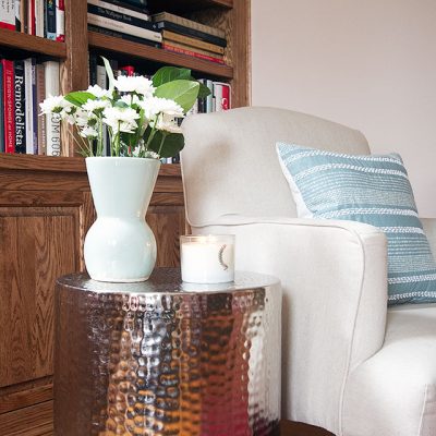Silver Drum Side Table