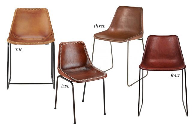 Four Leather Dining Chairs