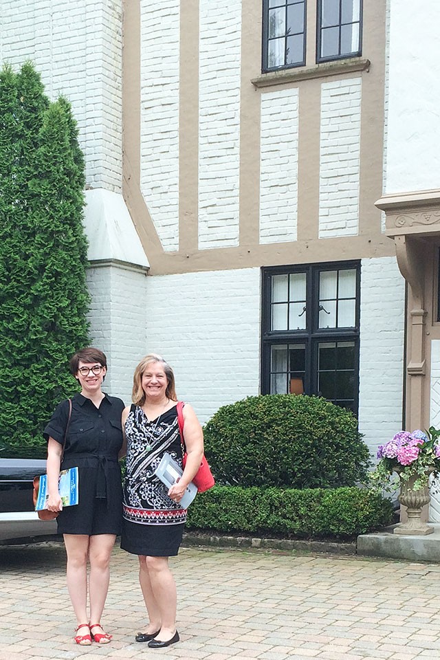 In front of the Lake Forest Showhouse & Gardens, 2015