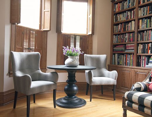 Pair of Deeda Chairs in Making it Lovely's Home Library