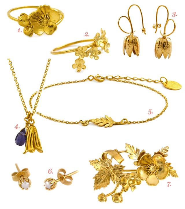 Alex Monroe Gold Floral Jewelry