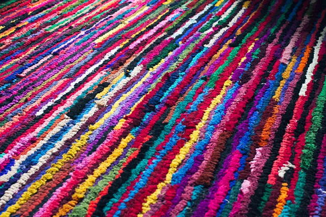 Little Loops Sticking Out in a Rag Rug