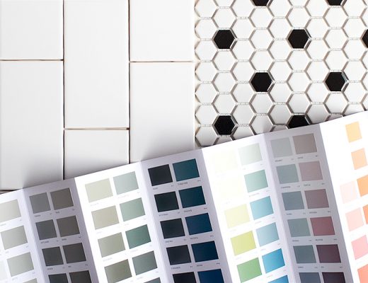 White Subway Tile and Hex Tile, Plus Paint Swatches