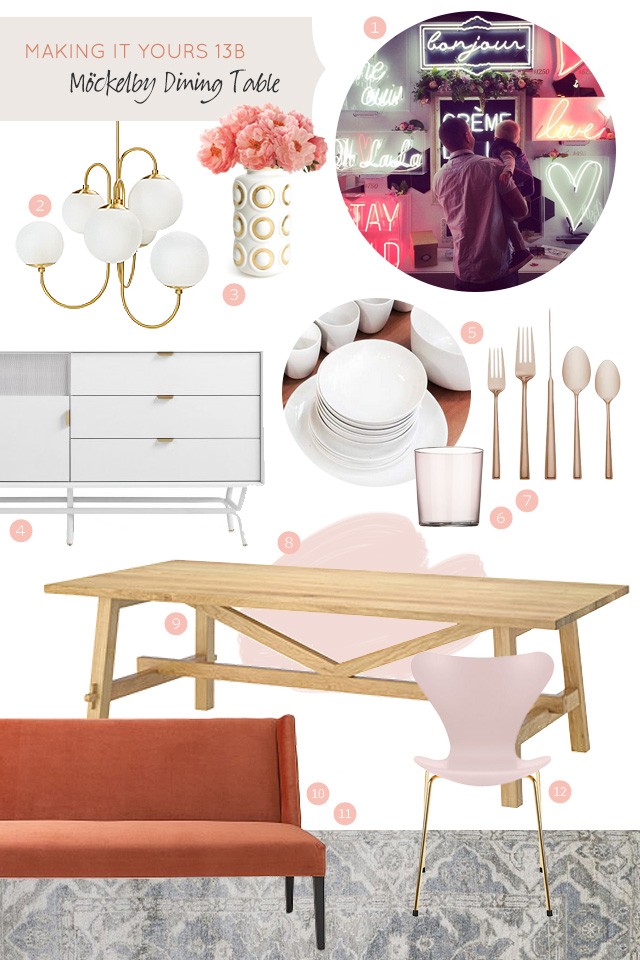 Making it Yours 13B: IKEA Mockelby Dining Table (Pink and Gold)