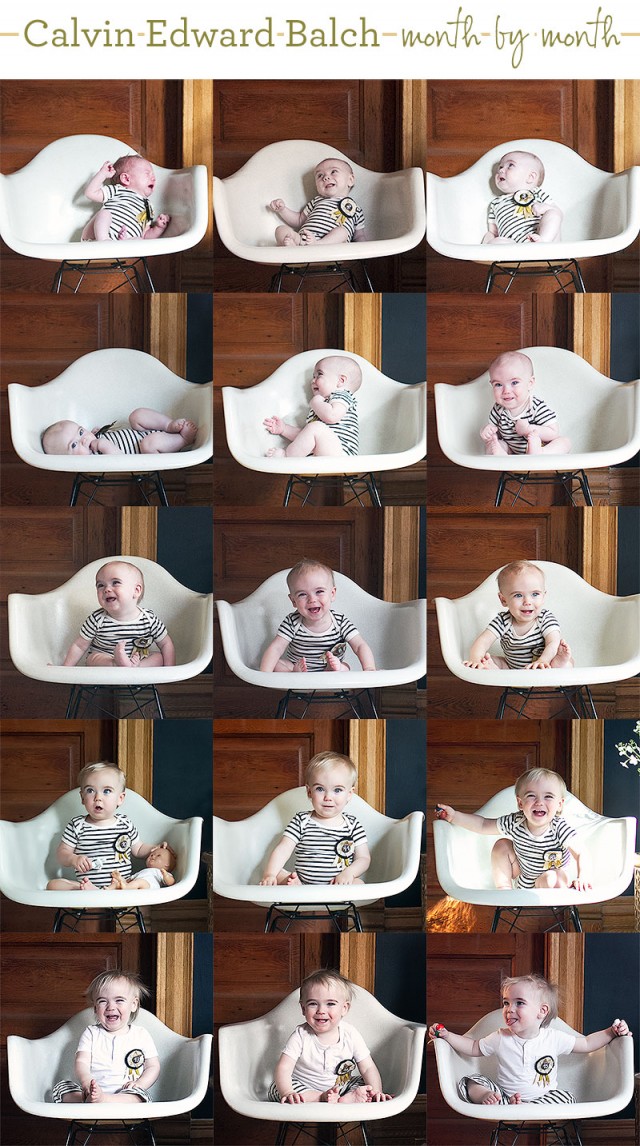Calvin's Monthly Photos, to Fifteen Months