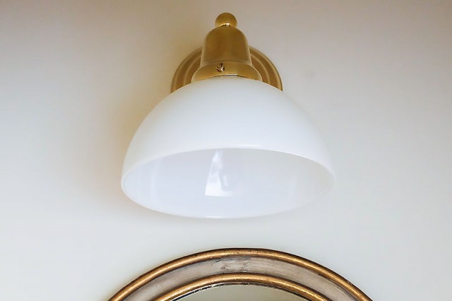 Brass and Milk Glass Sconce