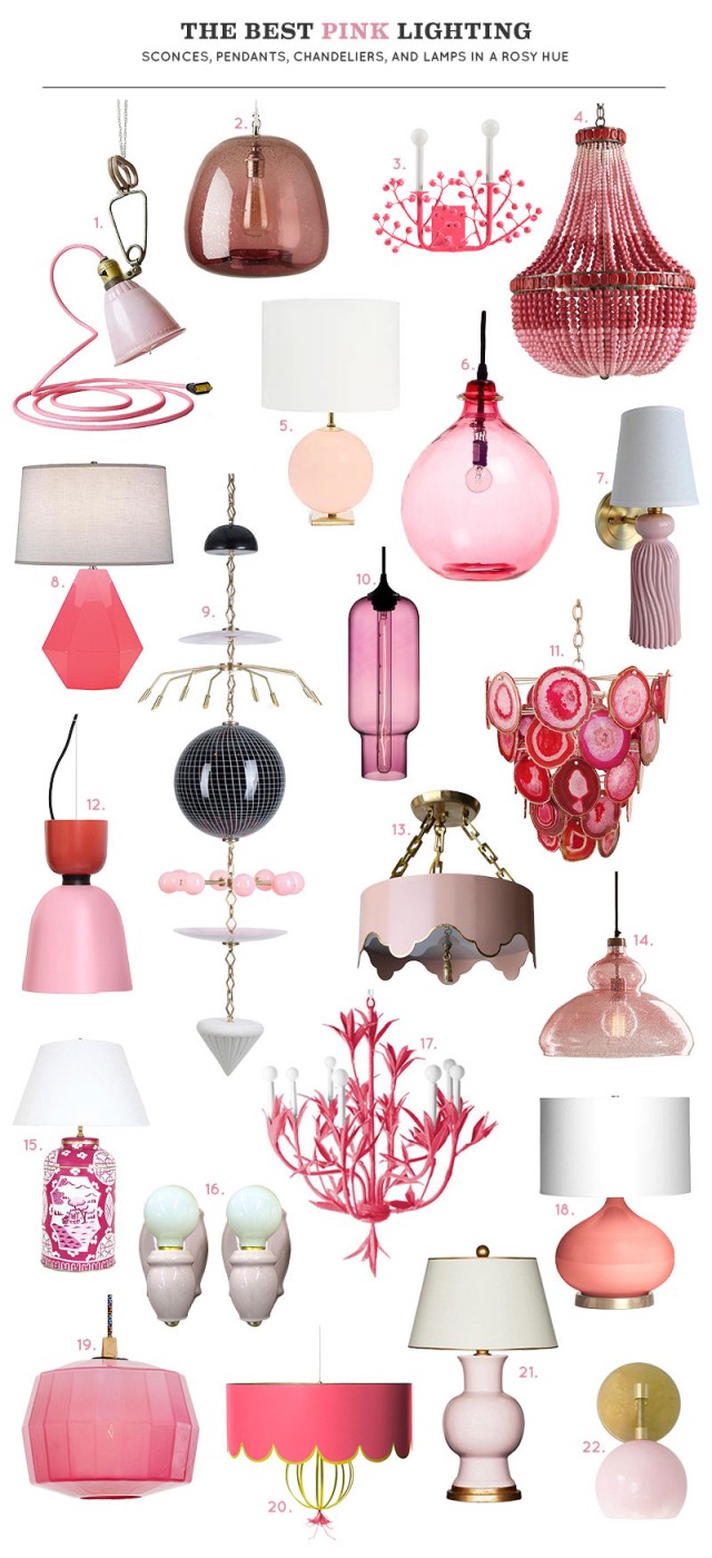 The Best Pink Lighting: Sconces, Pendants, Chandeliers, and Lamps in a Rosy Hue | Making it Lovely
