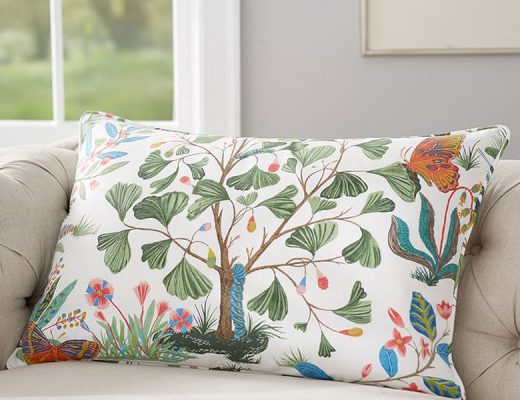 Evie Floral Print Lumbar Pillow