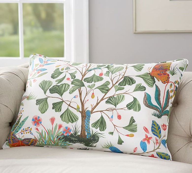 Evie Floral Print Lumbar Pillow