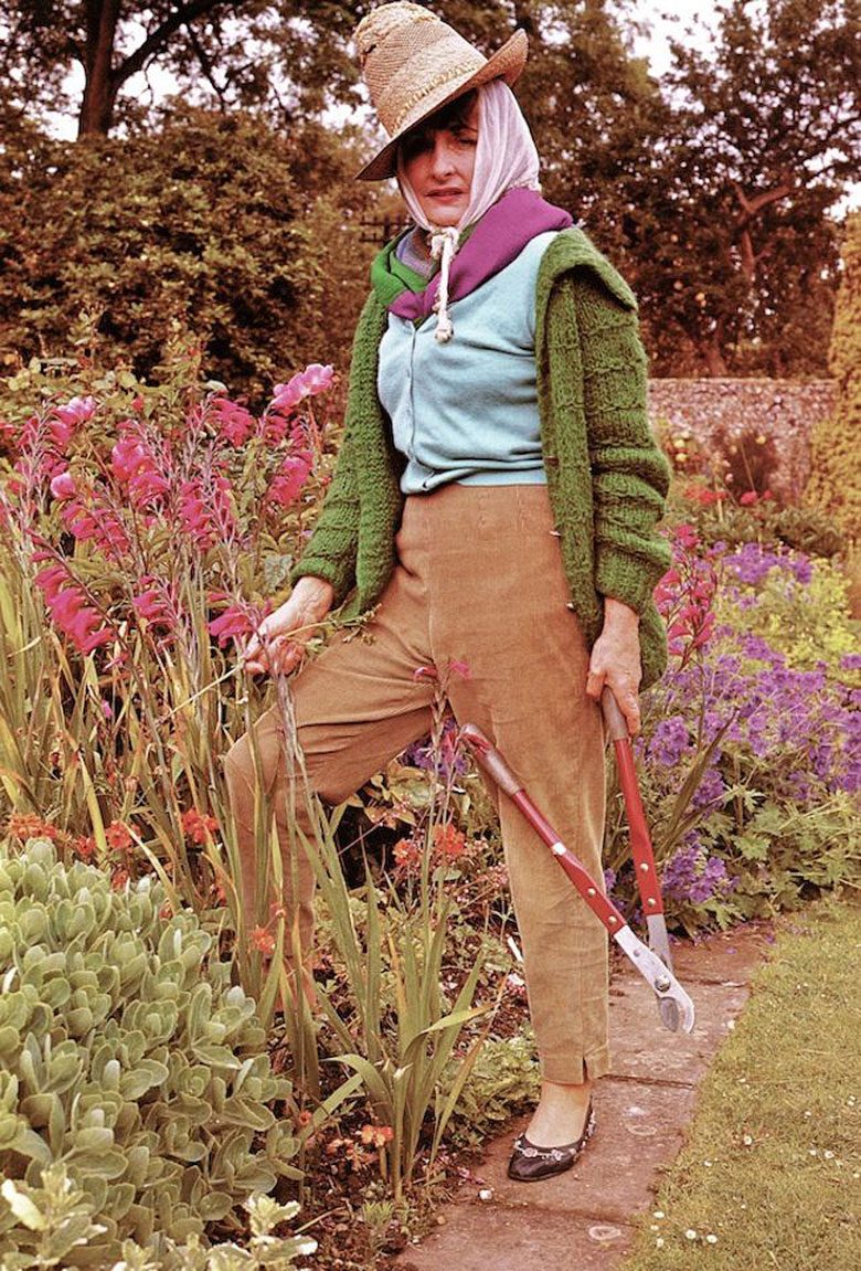 Lady Birley, Rhoda, photographed in her garden by Valerie Finnis