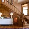 Oak-Paneled Victorian Staircase and Front Entry with Curved Window | Making it Lovely, One Room Challenge