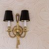 Brass Rope and Tassel Crystorama Sconce on Pink Farrow & Ball Wallpaper | Making it Lovely, One Room Challenge