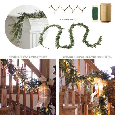 Upgrading Faux-Fresh Christmas Garland - Making it Lovely