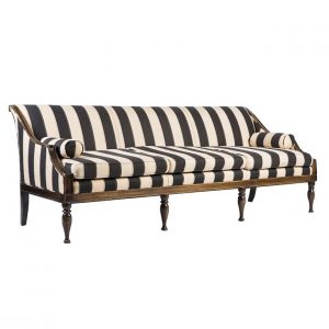 Black & White Striped Antique Sofa, Chairish