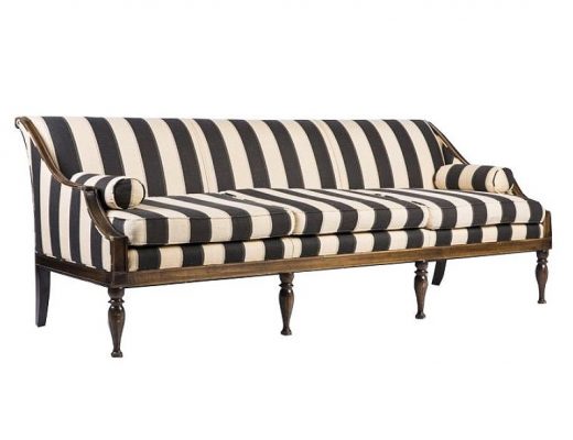 Black & White Striped Antique Sofa, Chairish