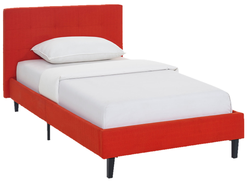 Linnea Red Upholstered Twin Bed