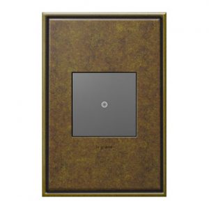 Legrand Adorne Push-Button Switch and Aged Brass Switchplate