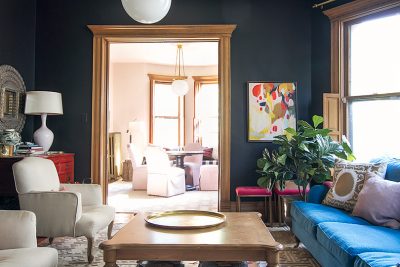 Modern Victorian Double Parlors, Living Room Looking Toward Library