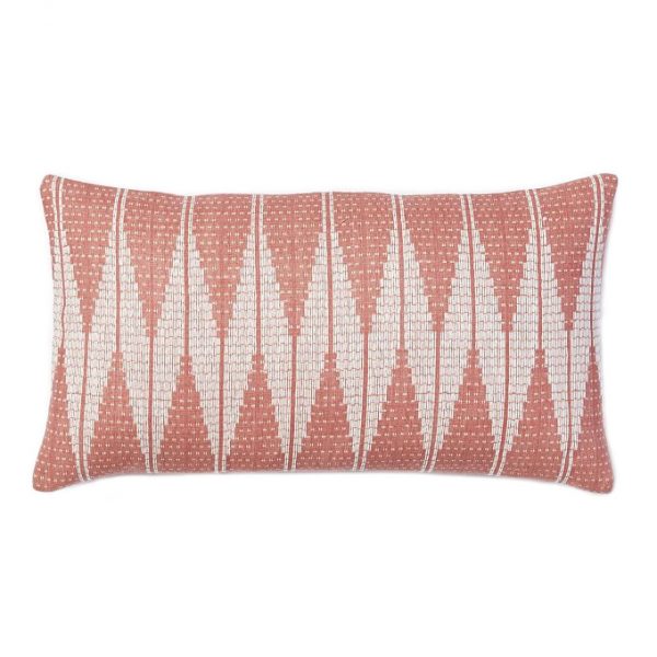 Pink Geometric Lumbar Pillow, West Elm