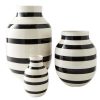 Omaggio Black and White Striped Vases, Unison