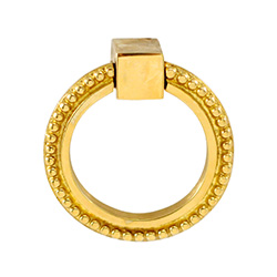 2" Brass Beaded Ring Pulls, Liz's Antique Hardware