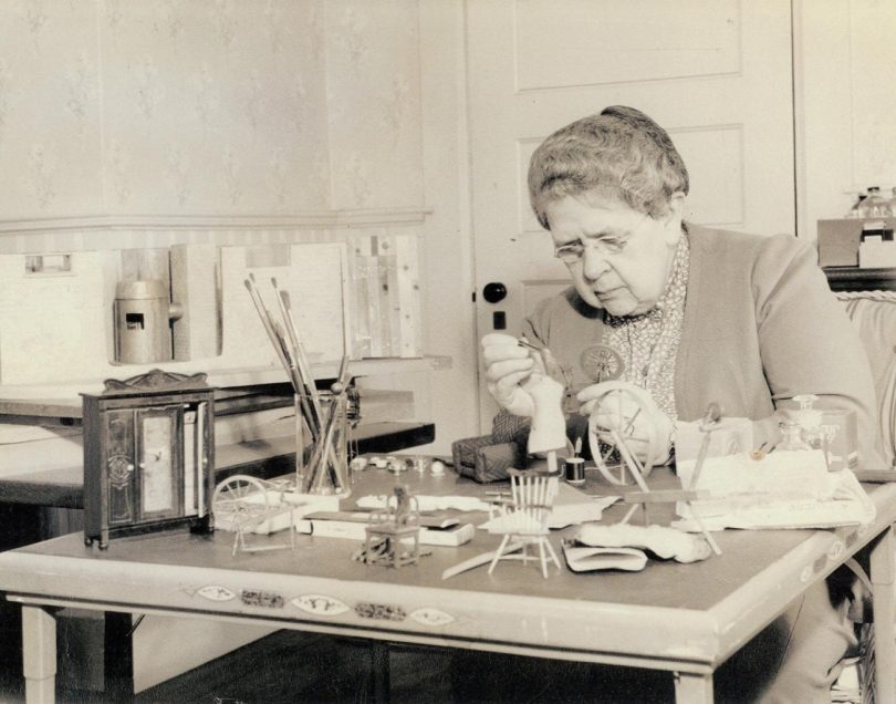 Frances Glessner Lee, working on her ‘Nutshell Series of Unexplained Deaths’