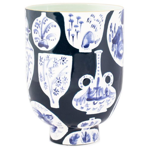Pottery Freer House Slim Keith Delft Indigo Vase, Jill Rosenwald