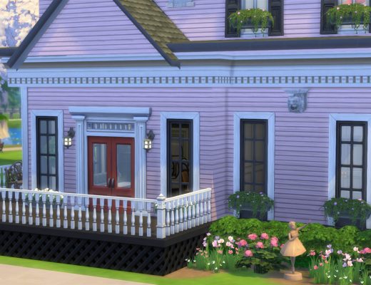 The Sims 4 Pink Victorian House with Wraparound Front Porch, Making it Lovely