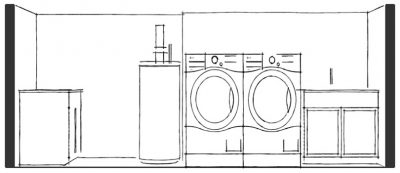 Laundry Elevation: Sink (SketchUp)