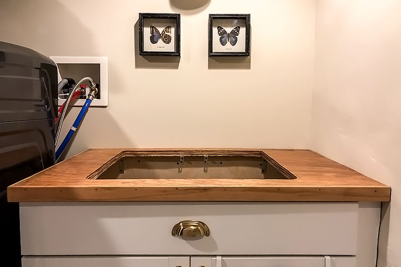Plywood Countertop with Sink Opening