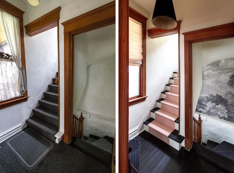 Back Stairs Before and After | Making it Lovely