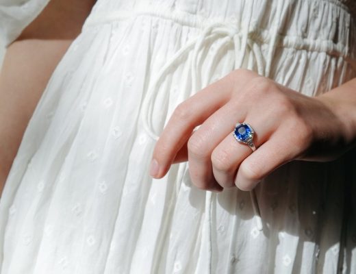 Vintage Diamond and Sapphire Engagement Ring, Erstwhile Jewelry