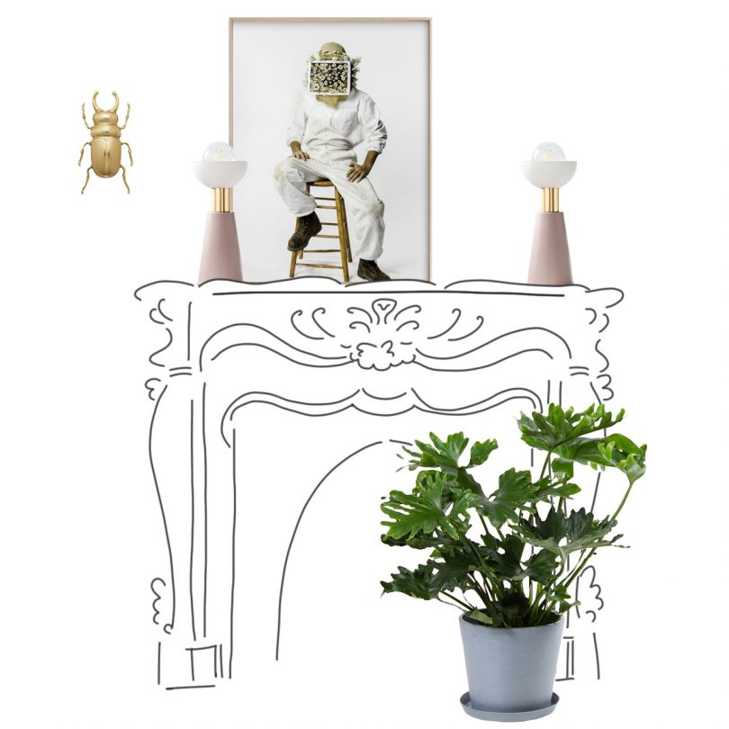 Sketch - Marble Fireplace Styling
