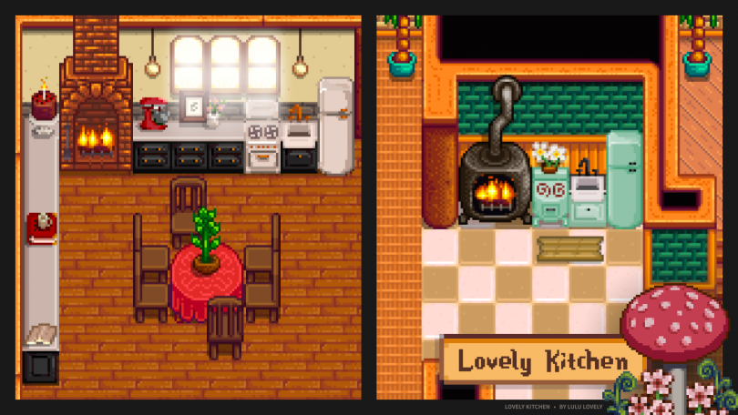 Example Farmhouse and Island Kitchens - Lovely Kitchen Mod for Stardew Valley by Lulu Lovely