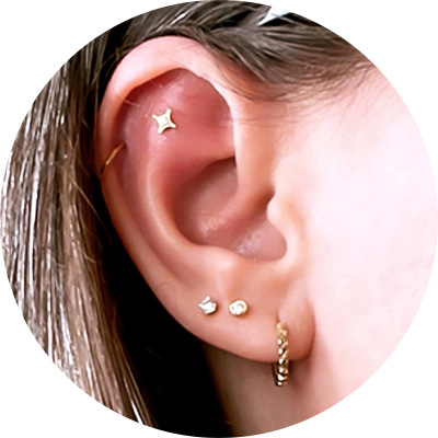 Triple Lobe, Helix Hoop, and Flat Ear Piercings | Making it Lovely