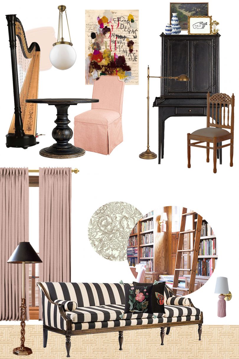 Home Library Design Board | Making it Lovely